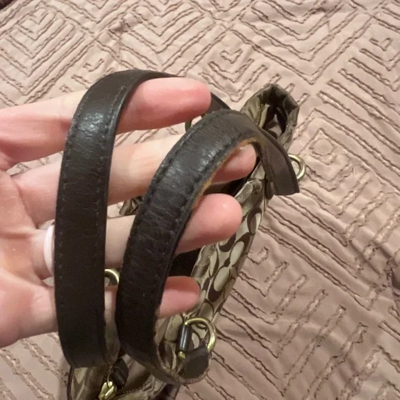 Coach Brown and Blue Monogram Tote - Picture 5 of 11